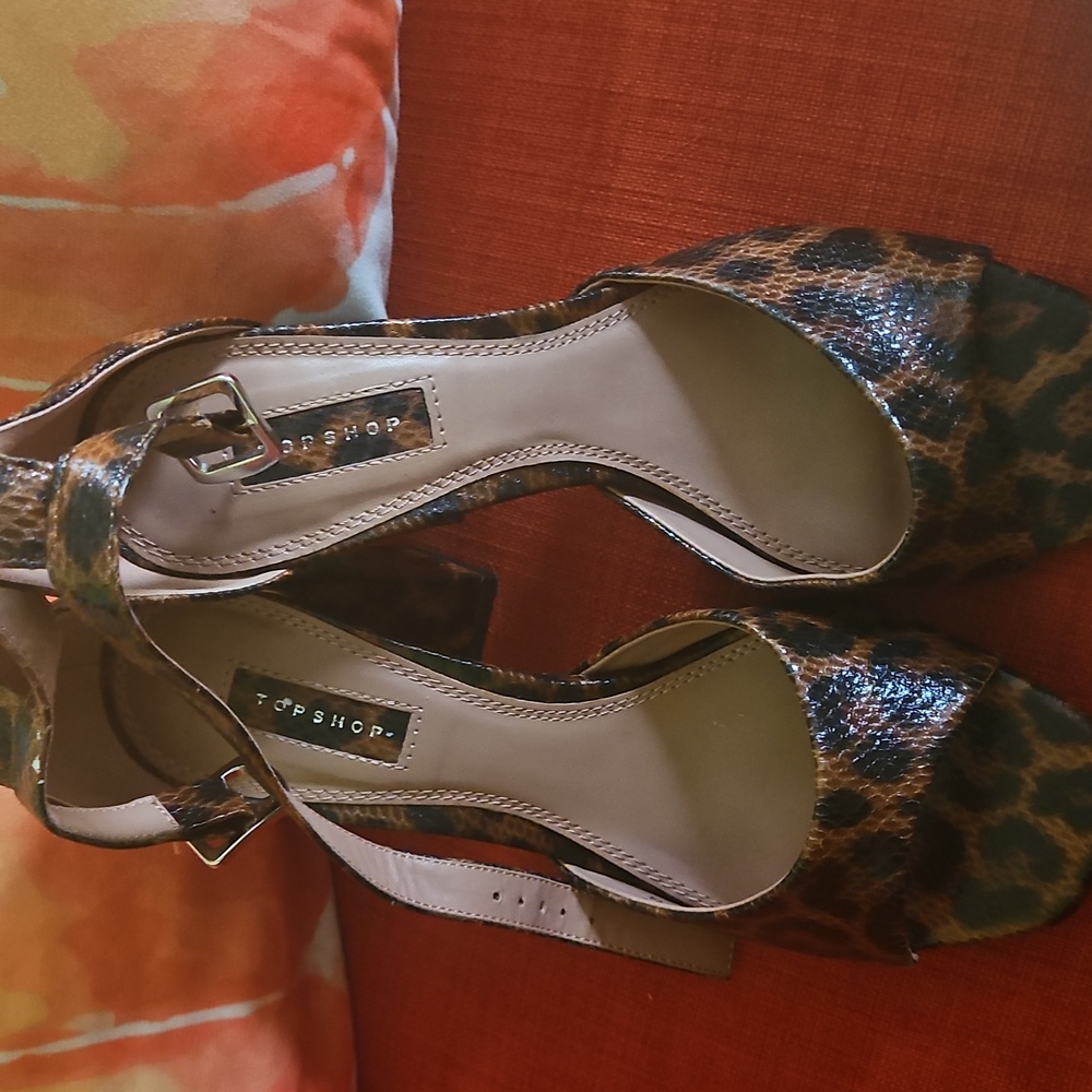 Topshop Brown Leopard Print Heels